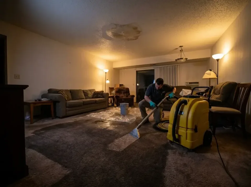 apartment-ceiling-leak-water-r-004 — finished craftsmanship, Emergency Burst Pipe Water Extraction & Removal in United States