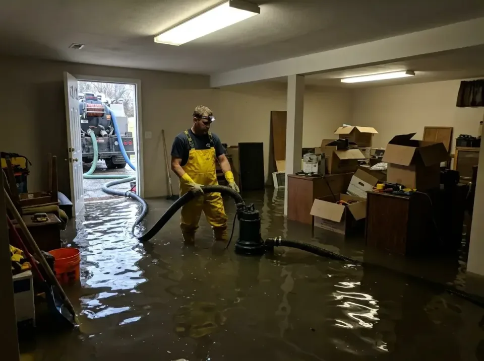 basement-burst-pipe-flooding-a-001 — on-site job work, Emergency Burst Pipe Water Extraction & Removal in United States